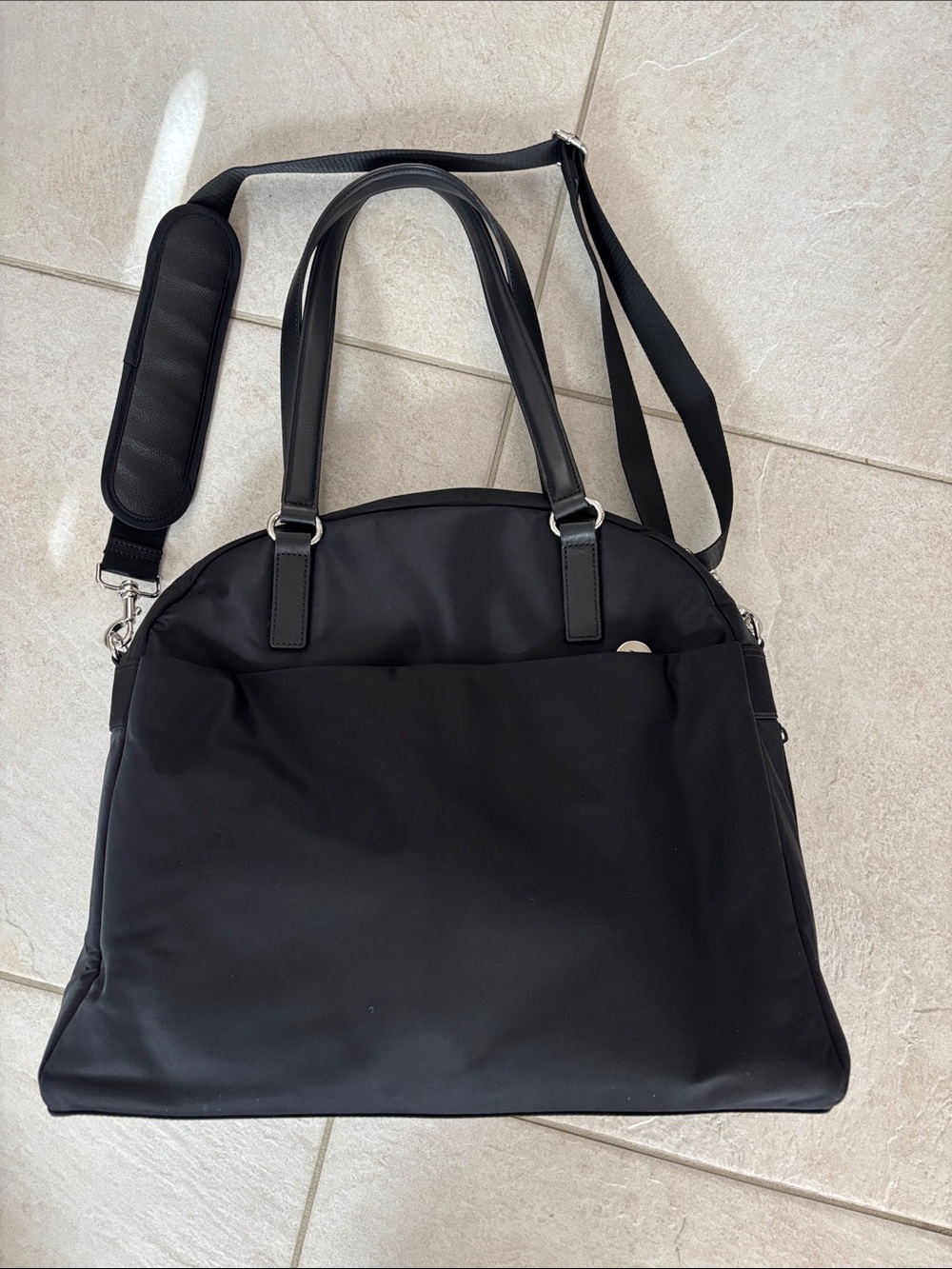Lo & Sons O.G.2 Black Travel Tote with Top Handles and Crossbody Strap